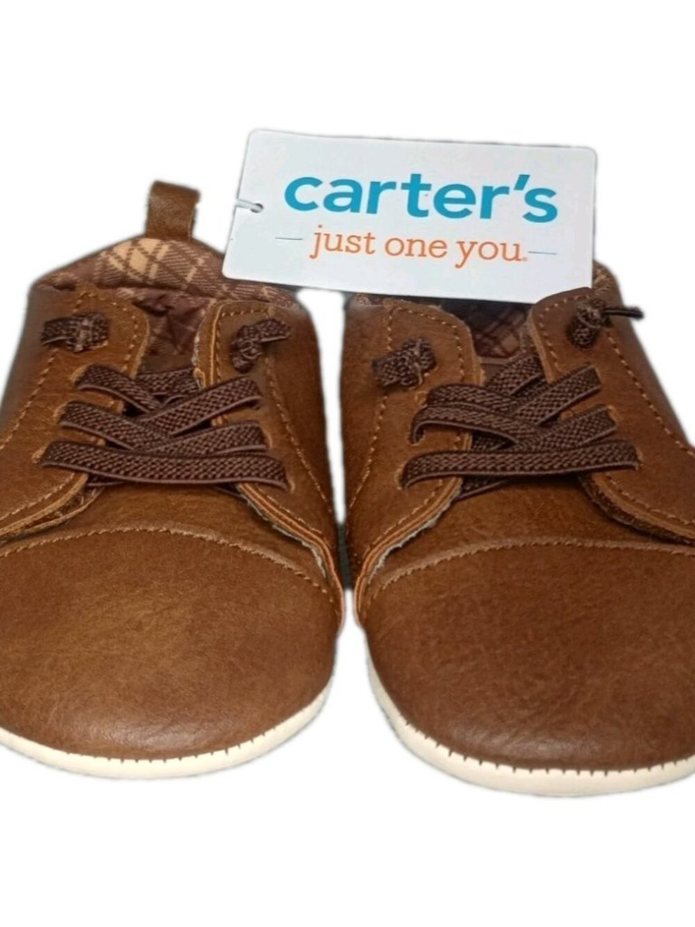 Carter’s “Just One Year”Baby Brown Shoes LaceUp Like Soft Soles 12-18 Months NWT